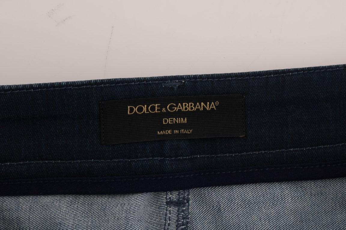 Dolce & Gabbana Chic Blue Denim Mini Skirt - Arichezz.store