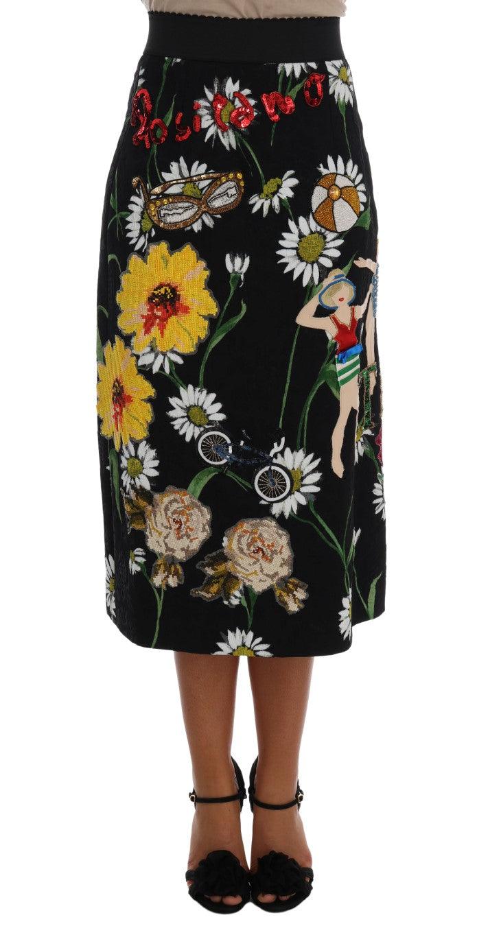 Dolce & Gabbana Embellished A-Line Mid-Calf Skirt - Arichezz.store