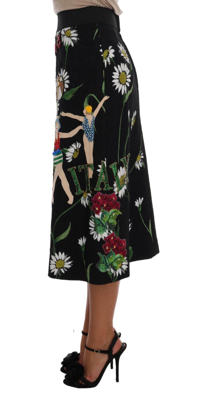 Dolce & Gabbana Embellished A-Line Mid-Calf Skirt - Arichezz.store