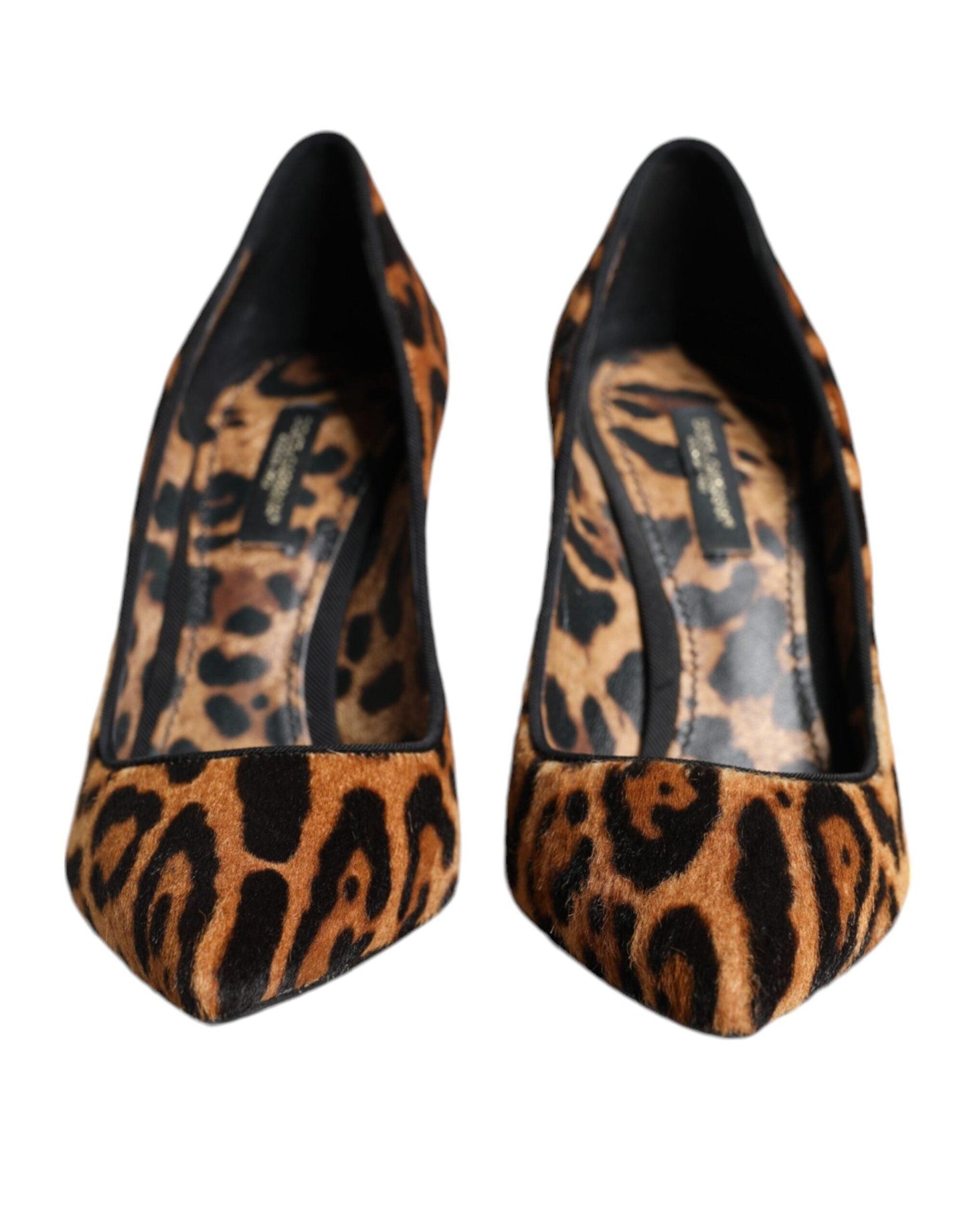 Dolce & Gabbana Brown Leopard Calf Hair Heels Pumps Shoes - Arichezz.store