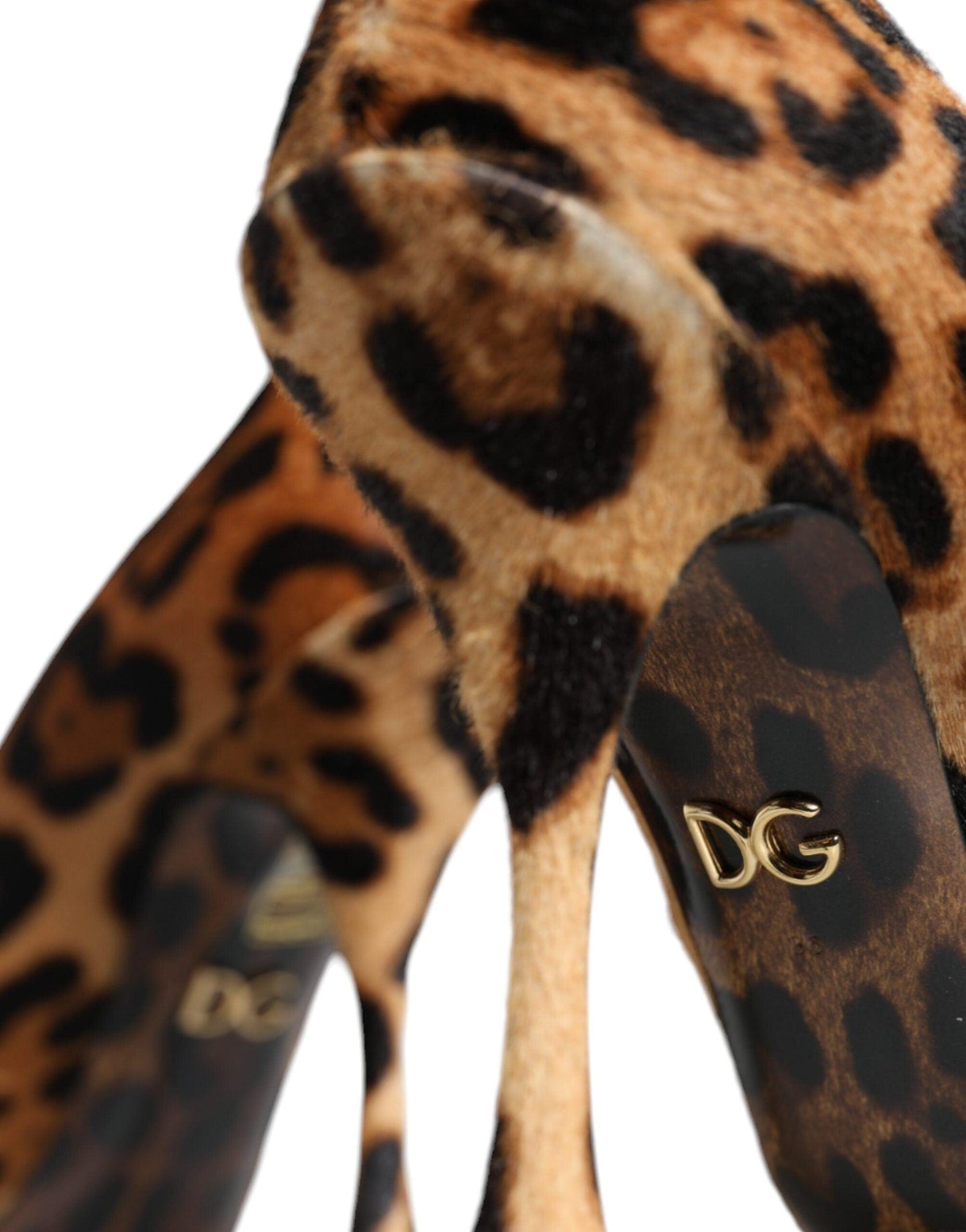 Dolce & Gabbana Brown Leopard Calf Hair Heels Pumps Shoes - Arichezz.store