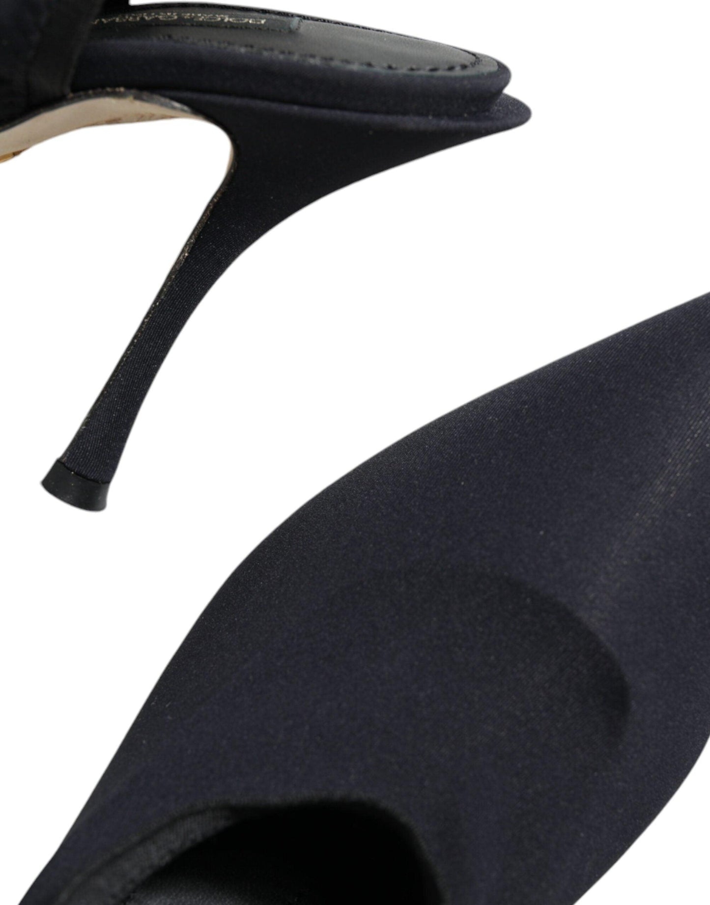 Dolce & Gabbana Black Jersey Stretch Heels Slingback Shoes - Arichezz.store