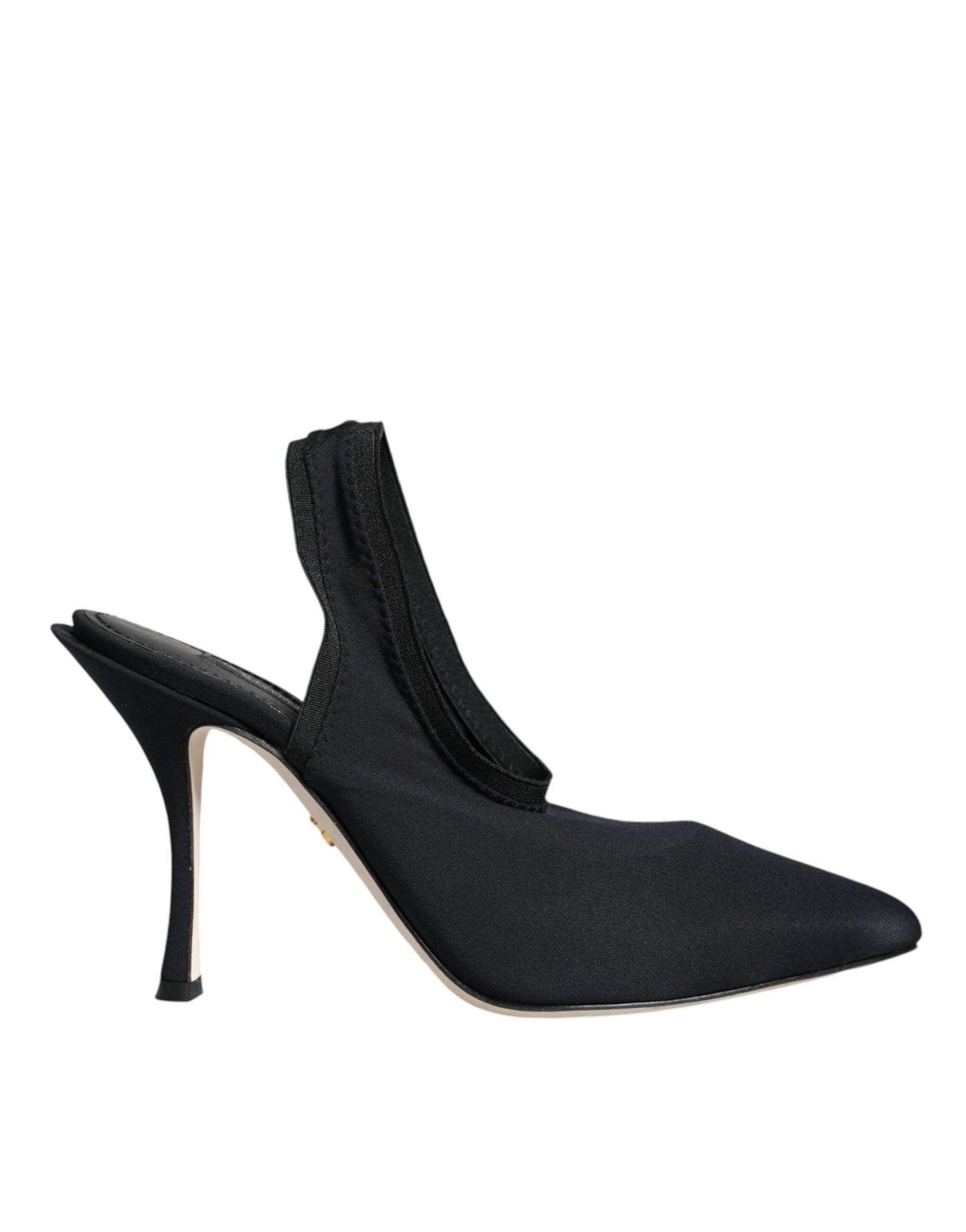 Dolce & Gabbana Black Jersey Stretch Heels Slingback Shoes - Arichezz.store