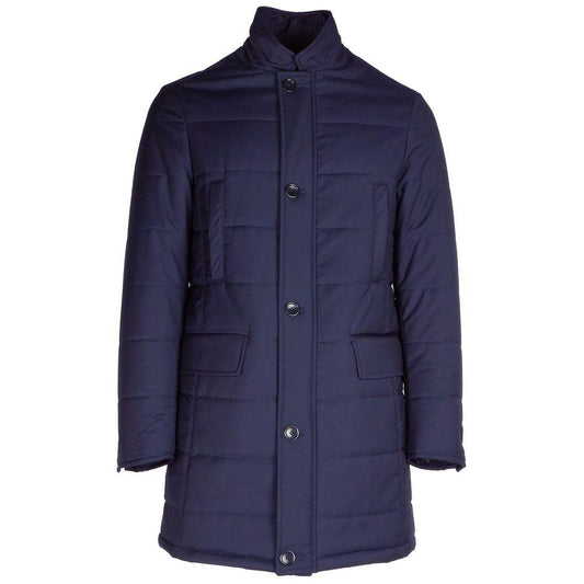 Made in Italy Blue Wool Vergine Jacket - Arichezz.store