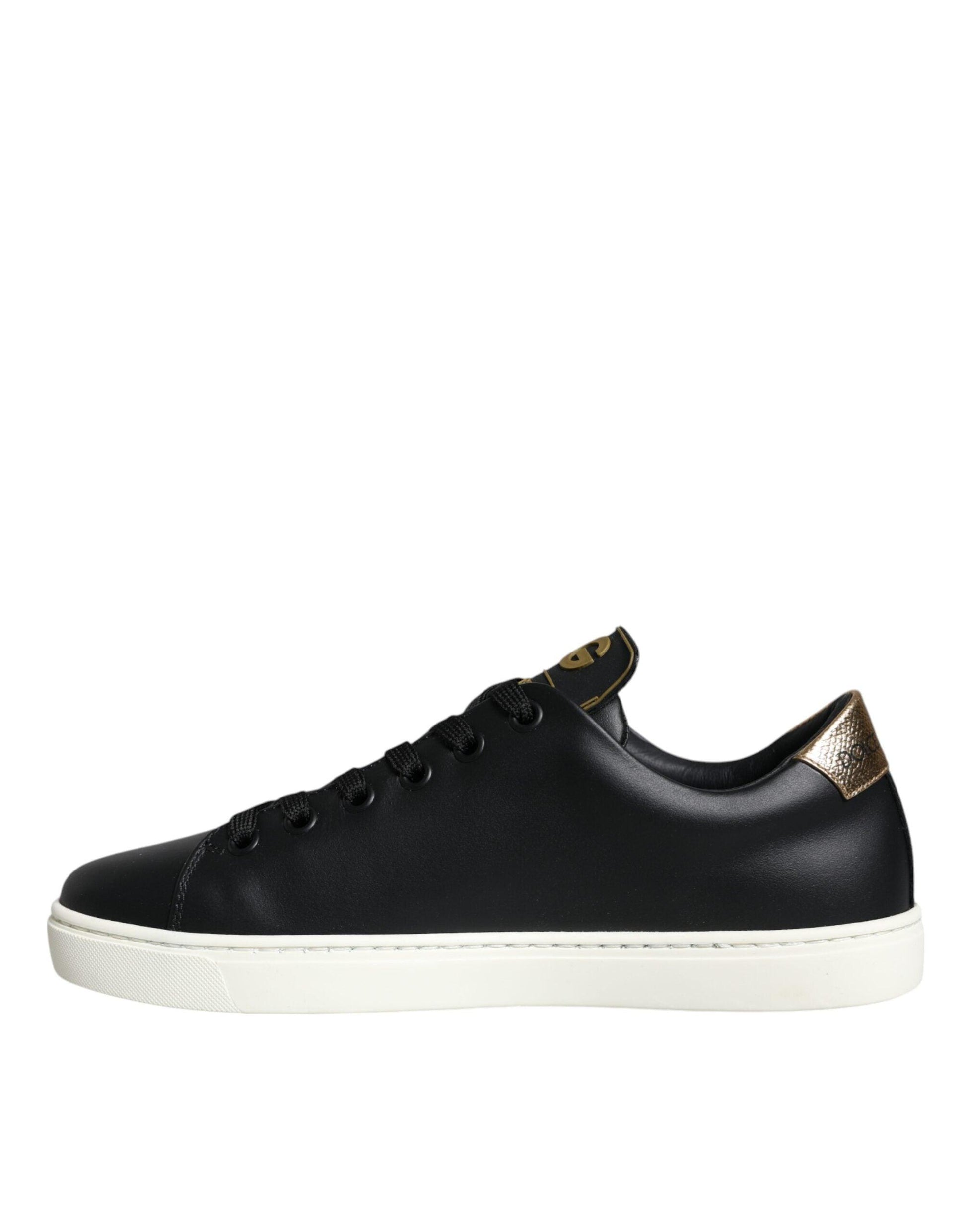 Dolce & Gabbana Black Portofino Sacred Heart Sneakers Shoes - Arichezz.store