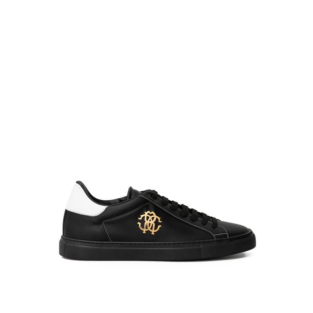 Roberto Cavalli Black Leather Sneaker - Arichezz.store