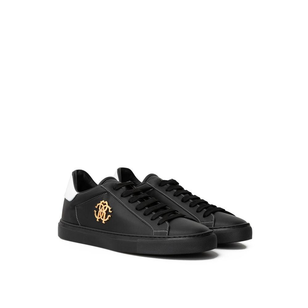 Roberto Cavalli Black Leather Sneaker - Arichezz.store