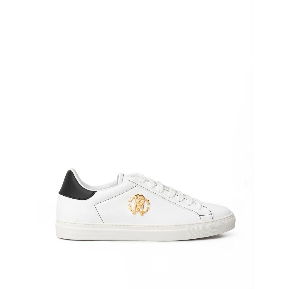 Roberto Cavalli White Leather Sneaker - Arichezz.store