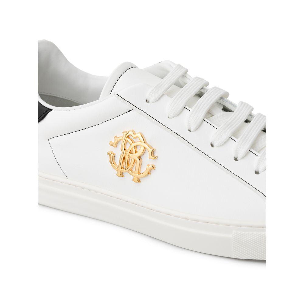 Roberto Cavalli White Leather Sneaker - Arichezz.store