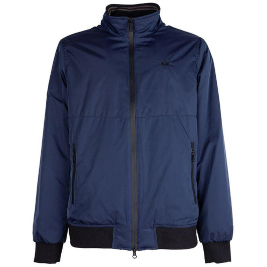 La Martina Blue Polyester Jacket - Arichezz.store