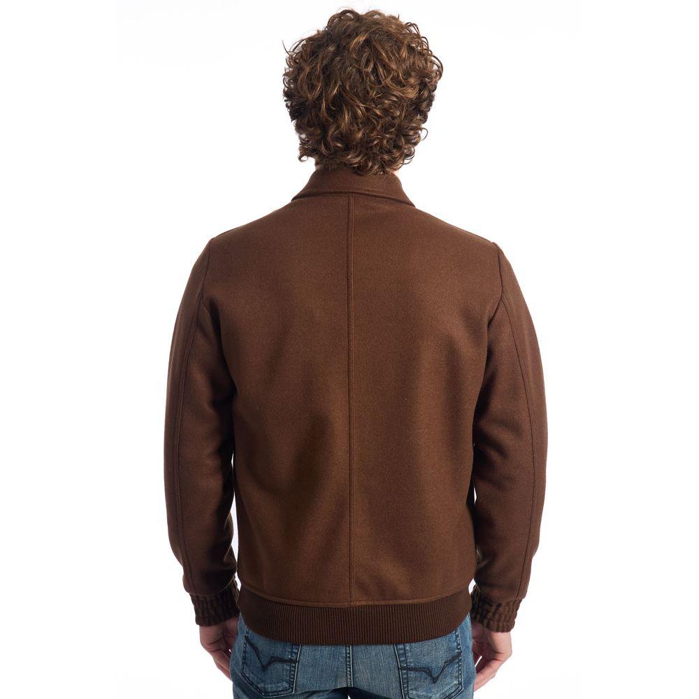 Roberto Pepe Luxury Brown Polyester Men Jacket - Arichezz.store