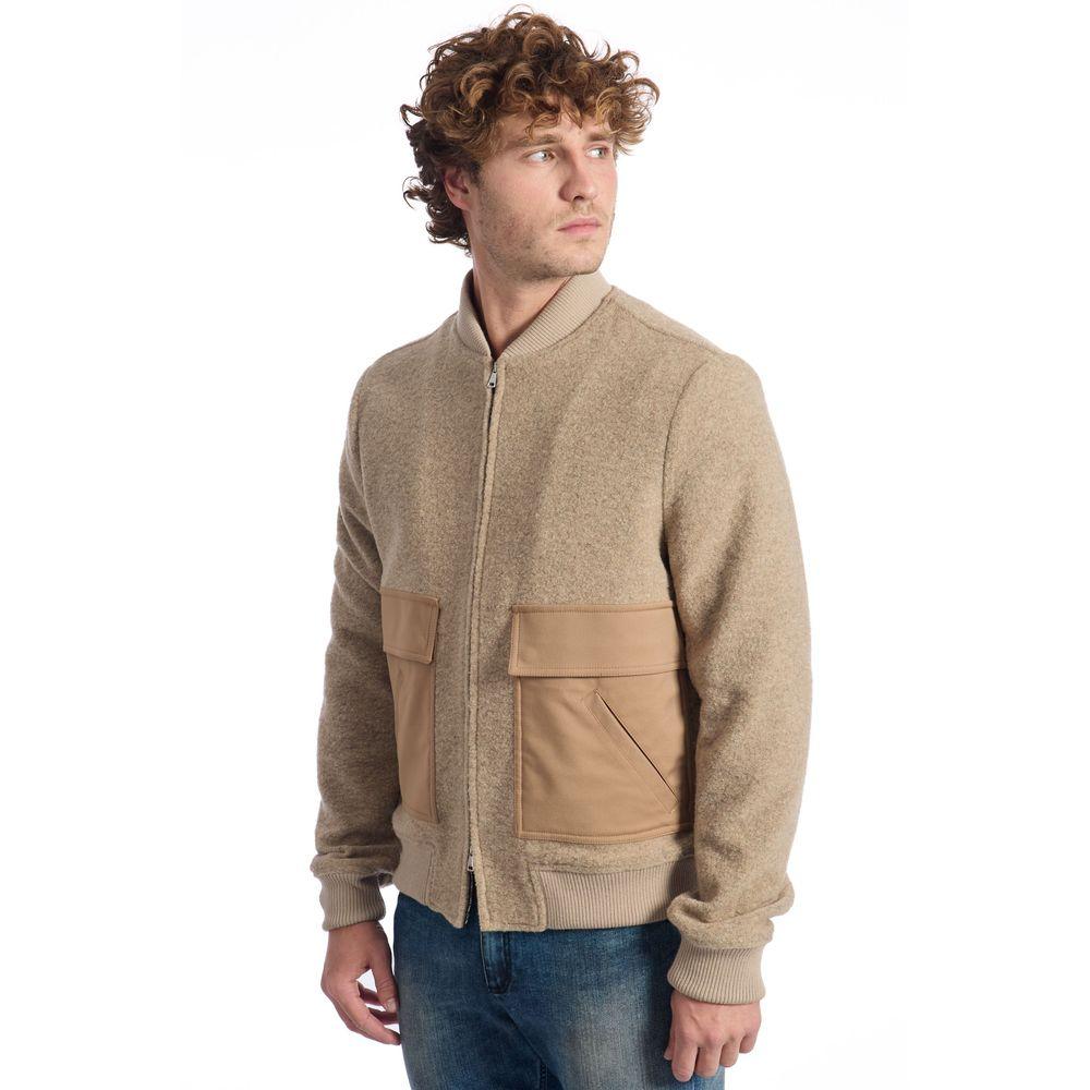 Roberto Pepe Luxury Beige Wool Men Jacket - Arichezz.store