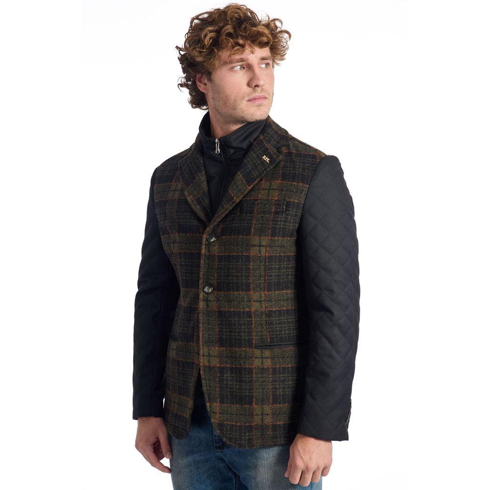 Roberto Pepe Luxury Brown Wool Men Jacket - Arichezz.store