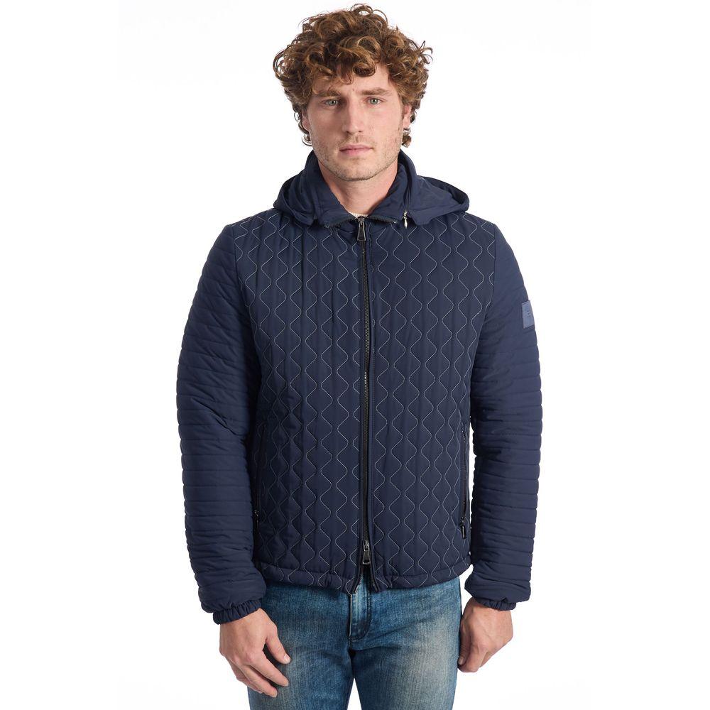 Roberto Pepe Luxury Blue Polyamide Men Jacket - Arichezz.store