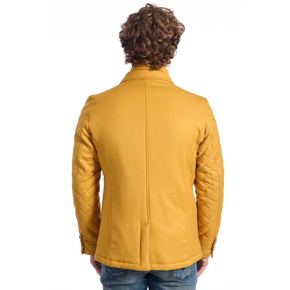 Roberto Pepe Luxury Yellow Viscose Men Jacket - Arichezz.store