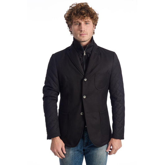 Roberto Pepe Luxury Black Viscose Men Jacket - Arichezz.store