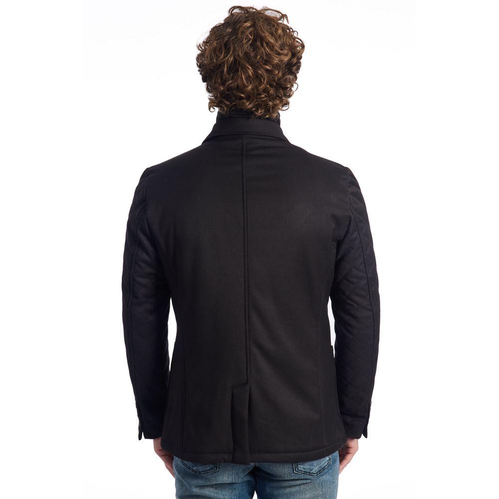 Roberto Pepe Luxury Black Viscose Men Jacket - Arichezz.store