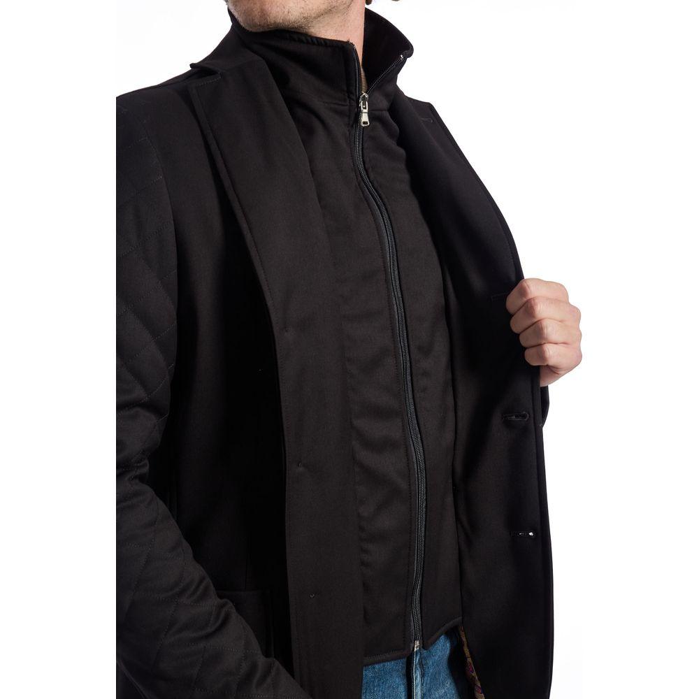 Roberto Pepe Luxury Black Viscose Men Jacket - Arichezz.store