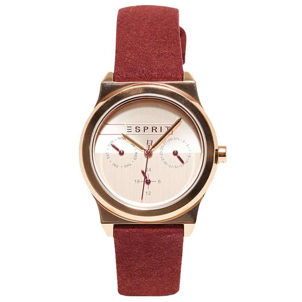 Esprit Red Leather Quartz Watch