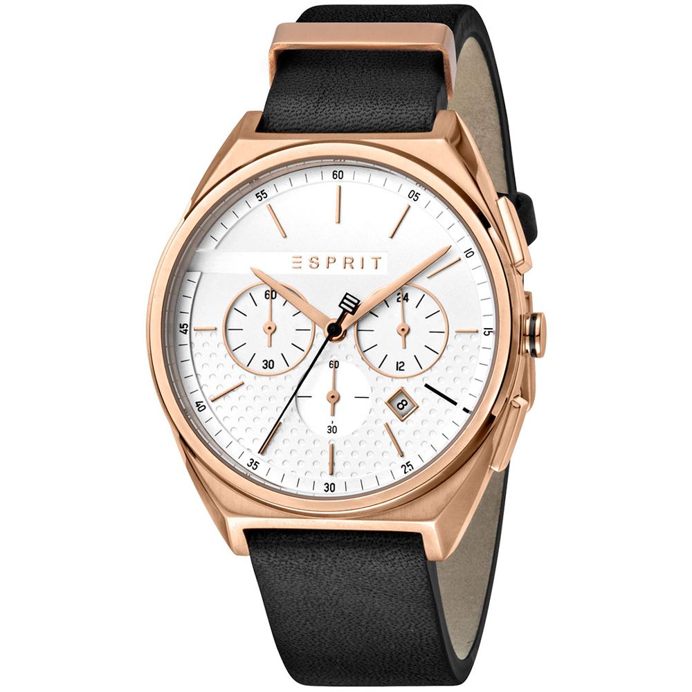 Esprit Black Leather Quartz Watch