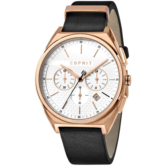 Esprit Black Leather Quartz Watch