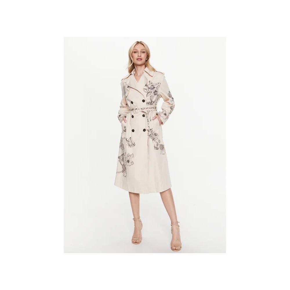 Pinko Beige Long Cotton Trench Coat - Arichezz.store