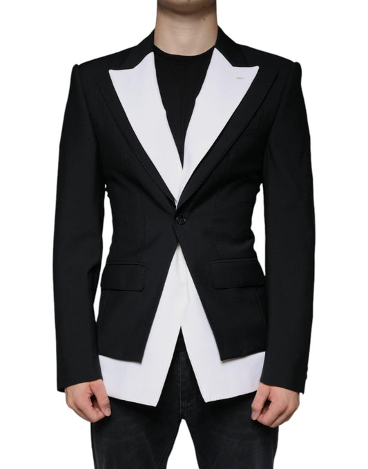 Dolce & Gabbana Black White Single Breasted Dress Blazer - Arichezz.store