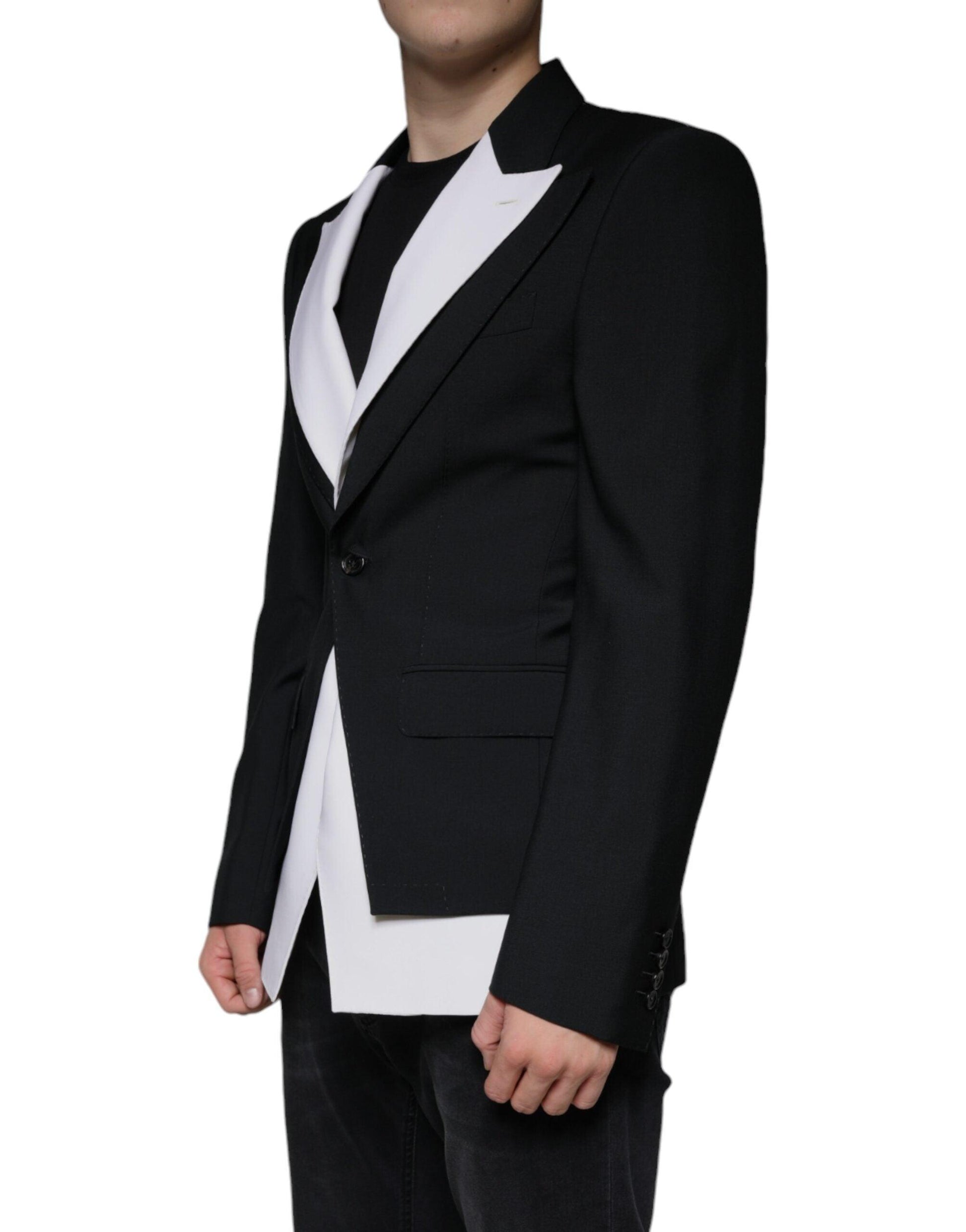 Dolce & Gabbana Black White Single Breasted Dress Blazer - Arichezz.store