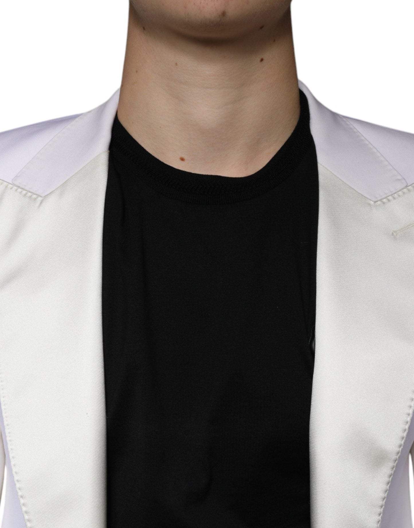 Dolce & Gabbana Off White Wool Single Breasted Dress Blazer - Arichezz.store