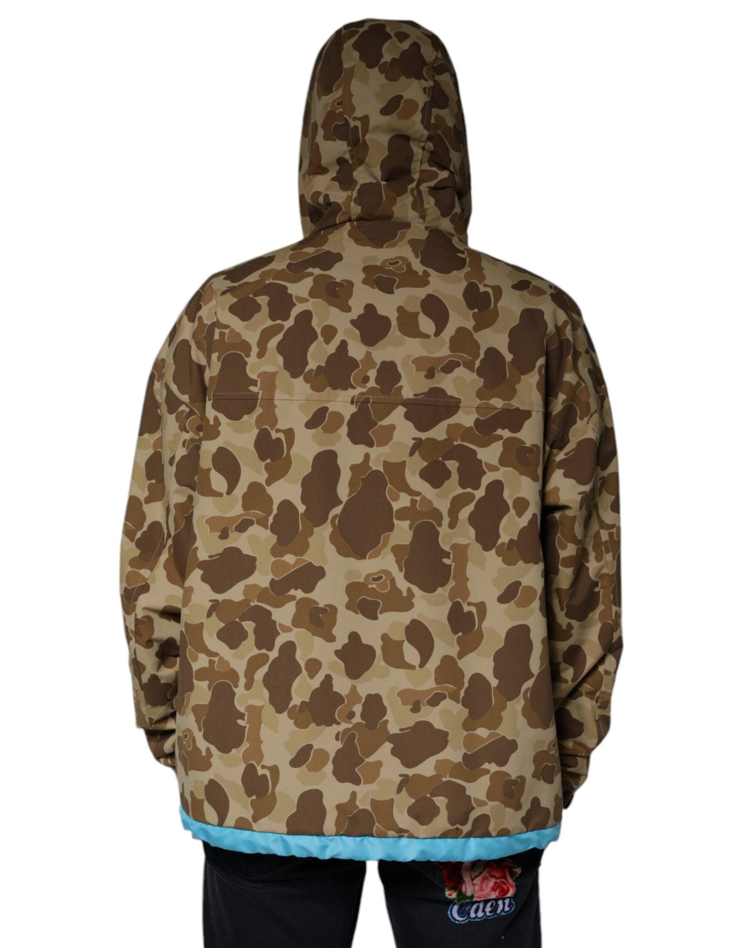 Dolce & Gabbana Brown Camouflage Hooded Pullover Jacket - Arichezz.store