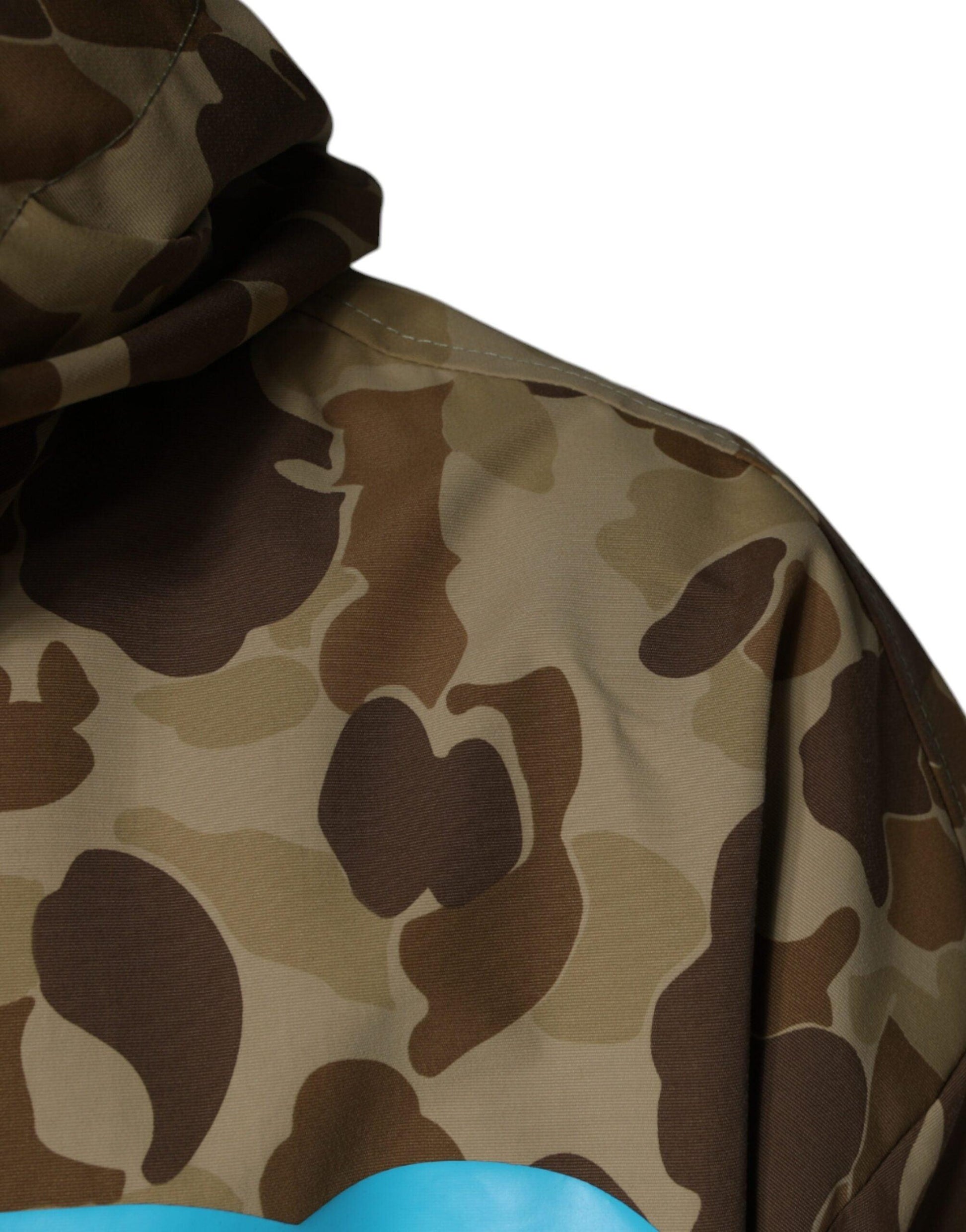 Dolce & Gabbana Brown Camouflage Hooded Pullover Jacket - Arichezz.store