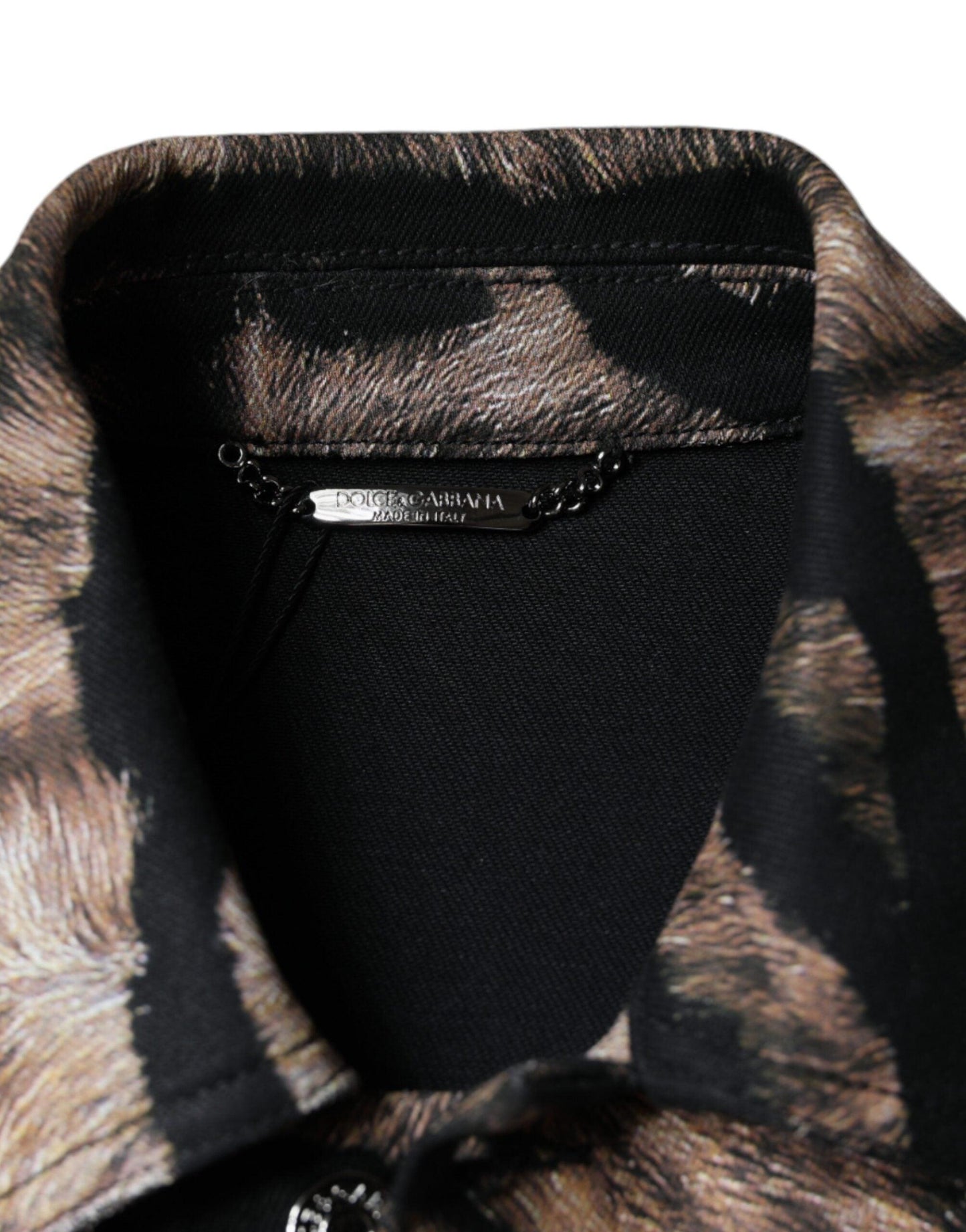 Dolce & Gabbana Brown Tiger Button Down Collared Jacket - Arichezz.store