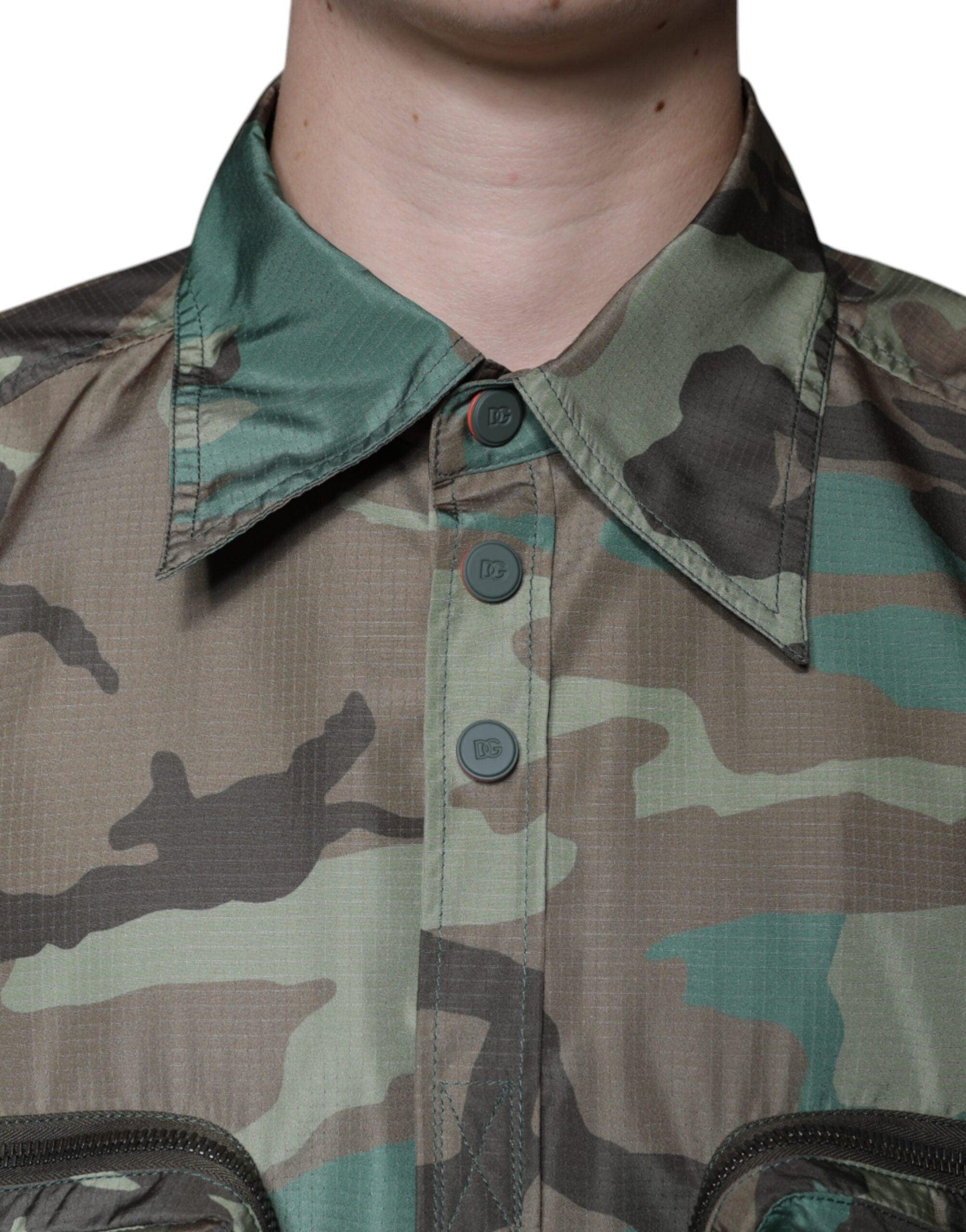 Dolce & Gabbana Multicolor Camouflage Button Down Shirt - Arichezz.store