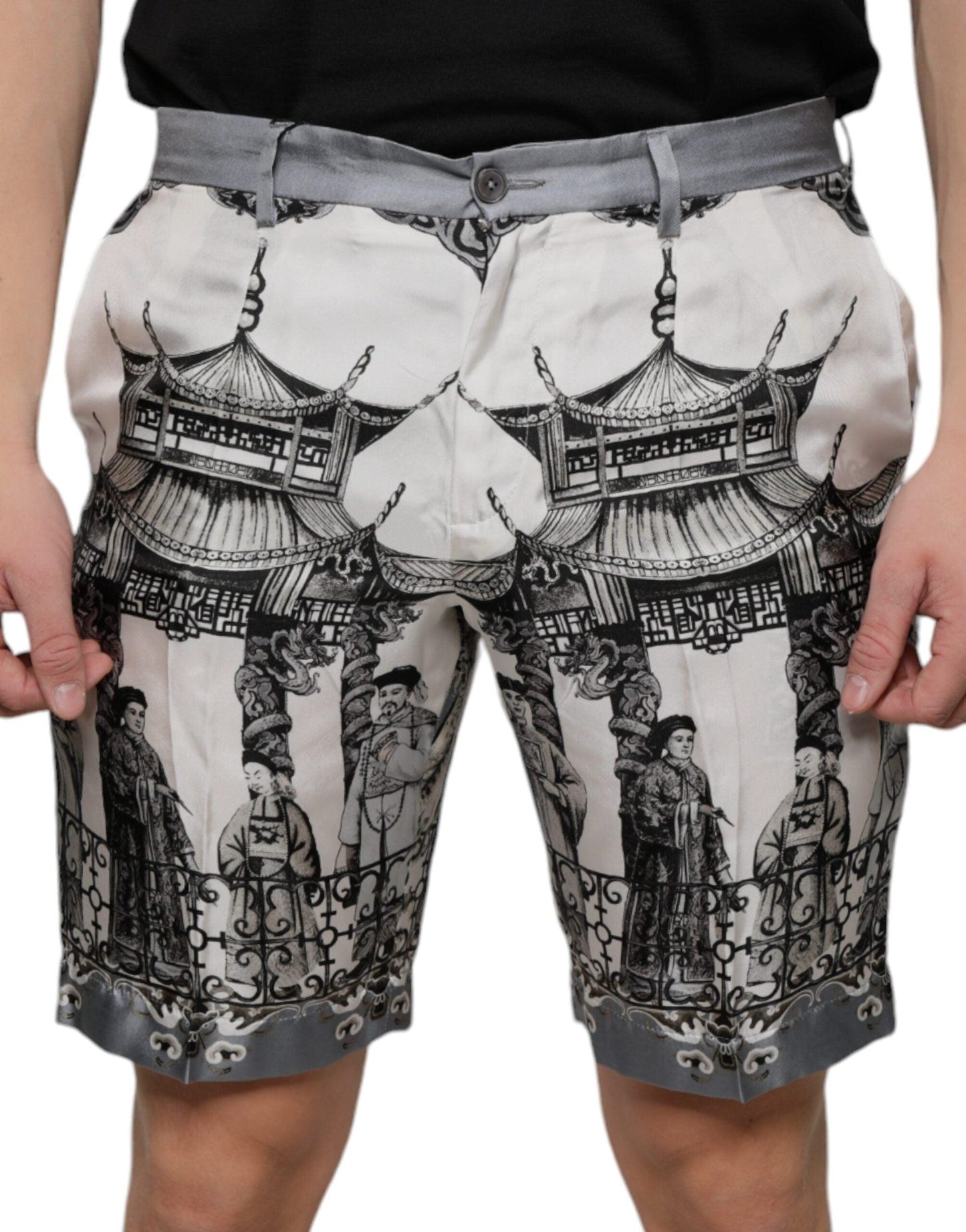 Dolce & Gabbana Multicolor Printed Silk Men Bermuda Shorts - Arichezz.store