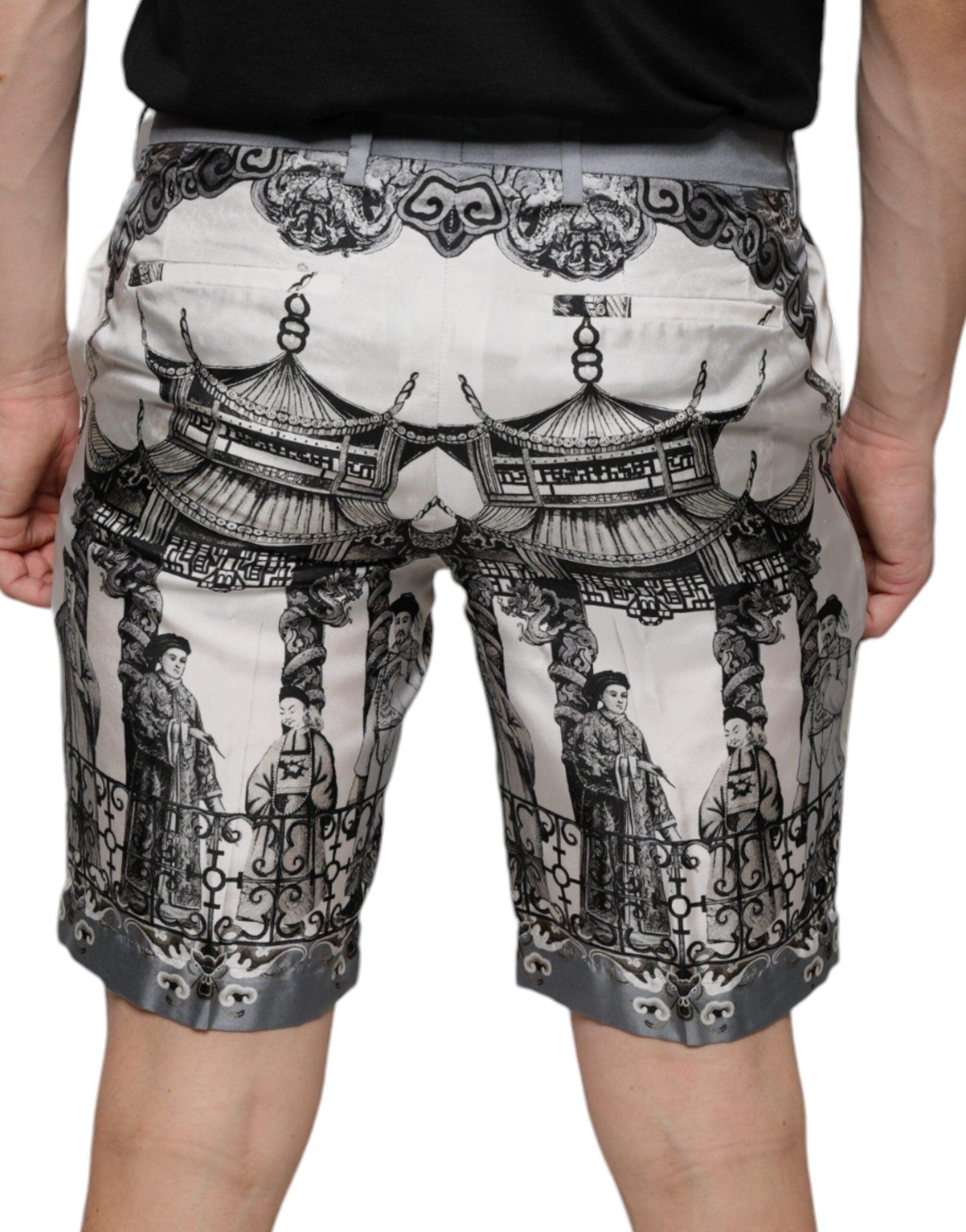 Dolce & Gabbana Multicolor Printed Silk Men Bermuda Shorts - Arichezz.store