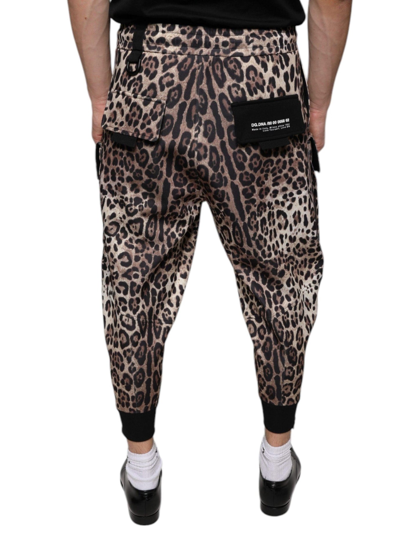 Dolce & Gabbana Brown Leopard Polyester Jogger Pants - Arichezz.store