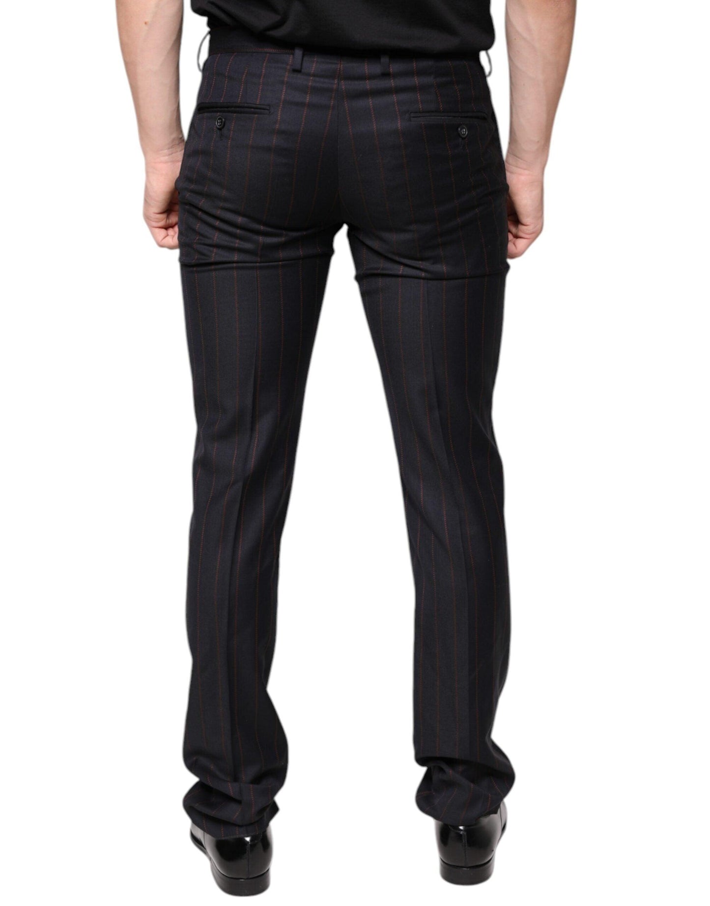 Dolce & Gabbana Black Stripes Skinny Men Dress Pants - Arichezz.store