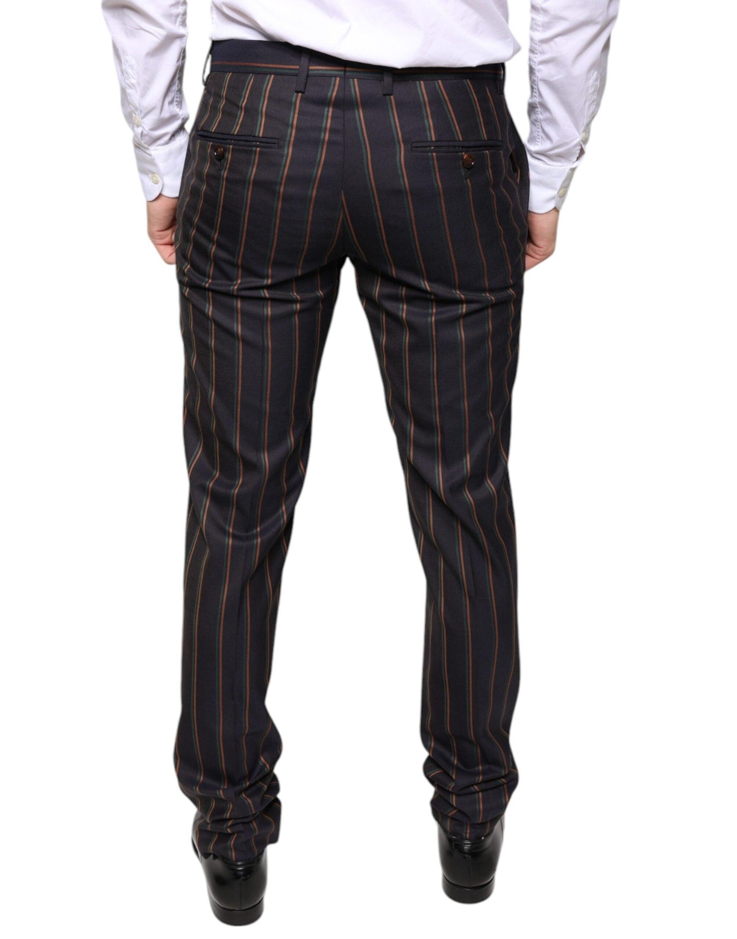 Dolce & Gabbana Brown Stripes Skinny Men Dress Pants - Arichezz.store