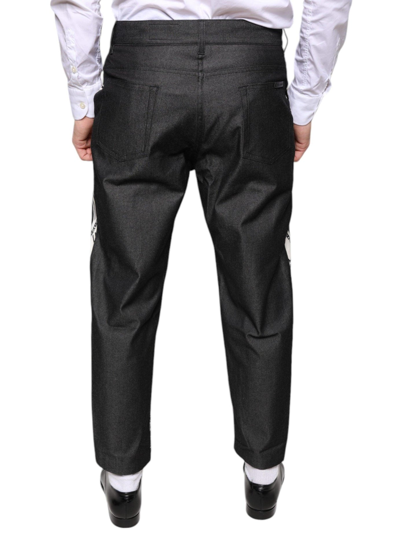 Dolce & Gabbana Black Bandana Silk Dress Pants - Arichezz.store