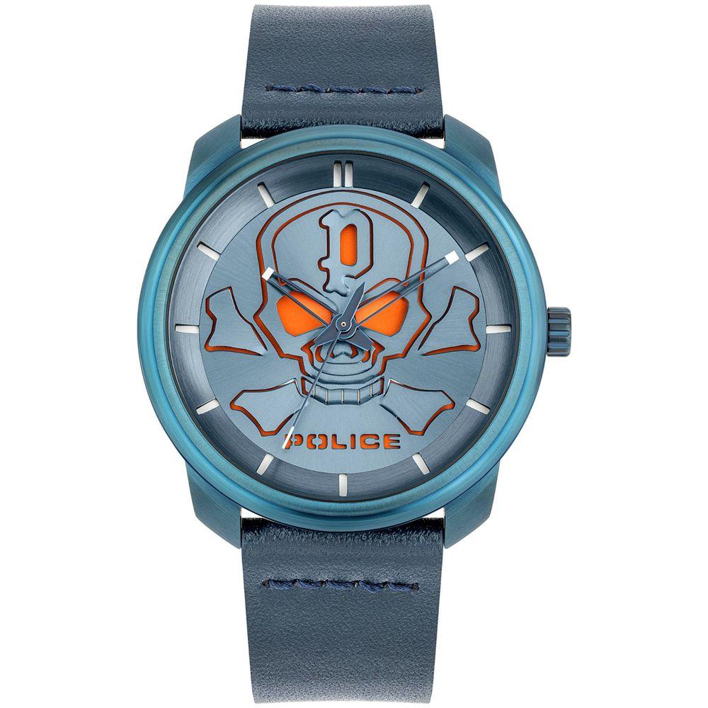 Police Blue Leather Watch - Arichezz.store