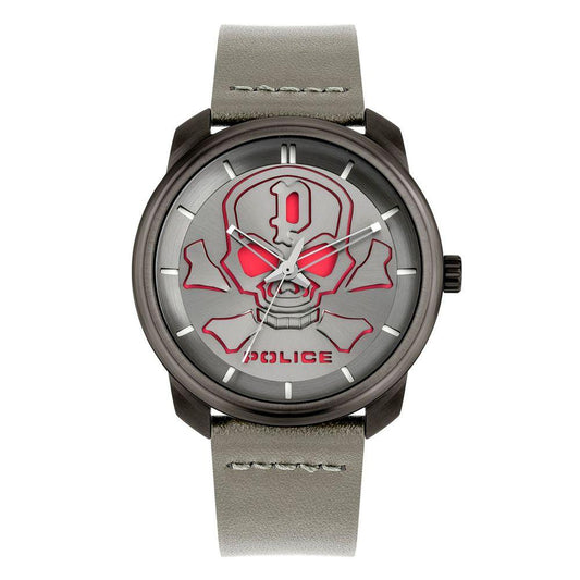 Police Gray Leather Watch - Arichezz.store