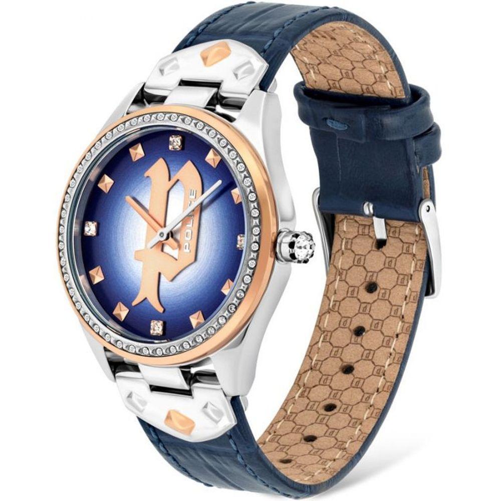 Police Blue Leather Watch - Arichezz.store