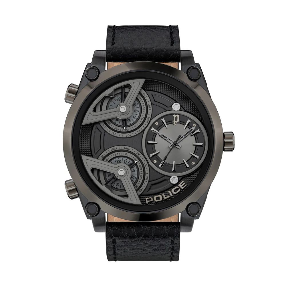 Police Black Leather Watch - Arichezz.store