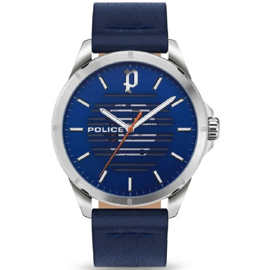 Police Blue Leather Watch - Arichezz.store