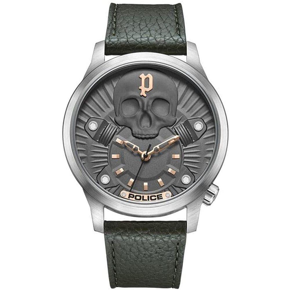 Police Green Leather Watch - Arichezz.store