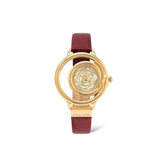 Police Red Leather Watch - Arichezz.store