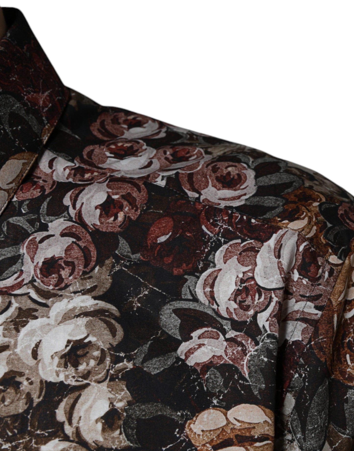 Dolce & Gabbana Multicolor Floral Cotton Men Dress GOLD Shirt - Arichezz.store