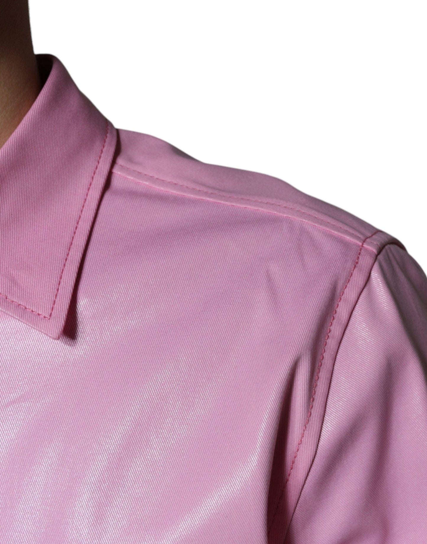 Dolce & Gabbana Pink Cotton Collared Button Down Shirt - Arichezz.store