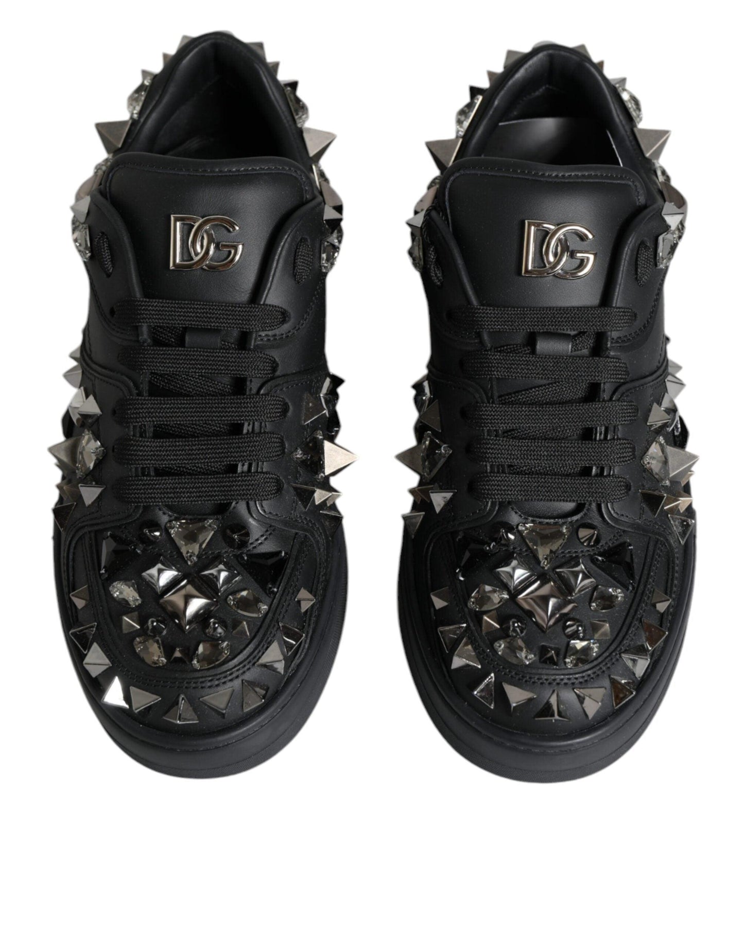 Dolce & Gabbana Black Studded Low Top Men Sneakers Shoes - Arichezz.store