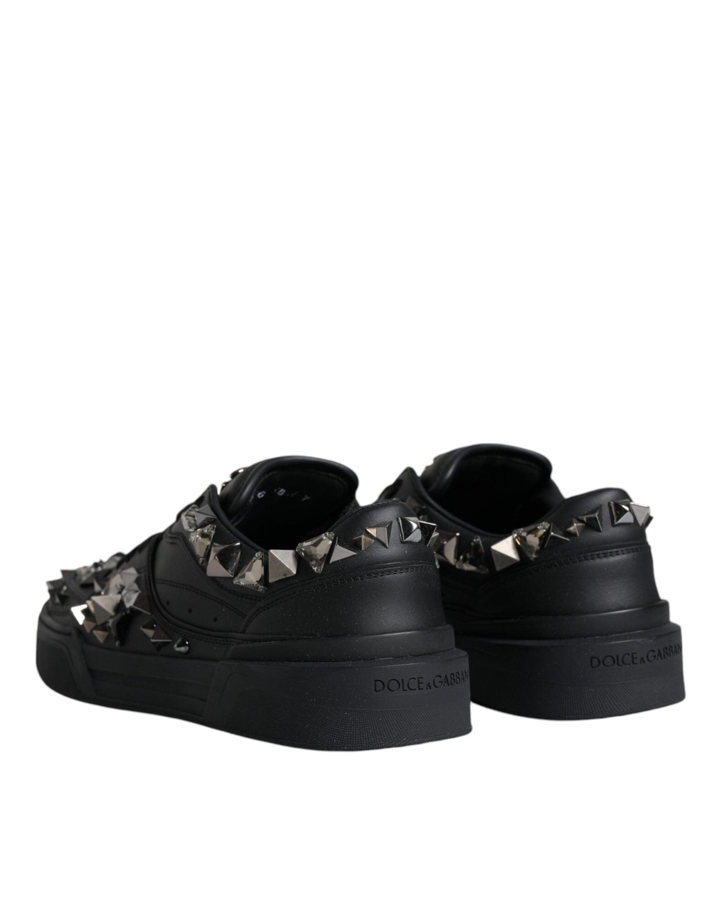 Dolce & Gabbana Black Studded Low Top Men Sneakers Shoes - Arichezz.store